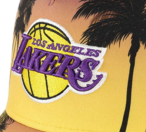 New Era Los Angeles Lakers Frame Adjustable Trucker Cap NBA Palm Tree Yellow/Purple - One-Size