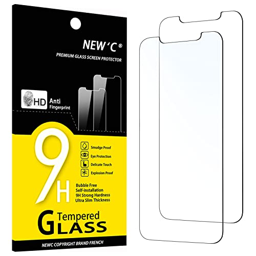 NEW'C 2 Unidades, Protector de Pantalla para iPhone 11 y iPhone XR (6.1"), Antiarañazos, Antihuellas, Sin Burbujas, 9H, 0.33 mm, Vidrio Templado Ultra Resistent y Transparent