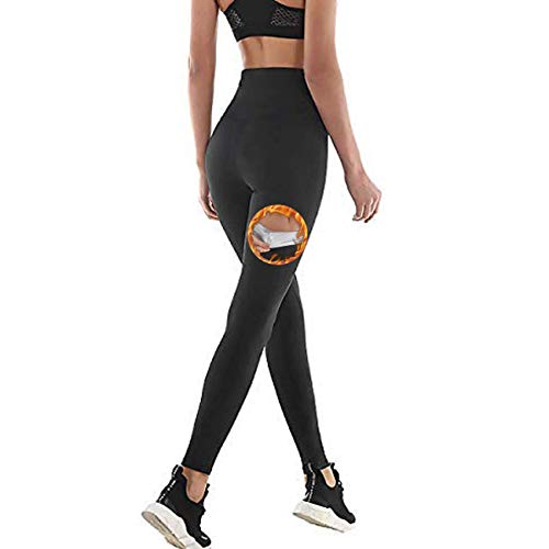 NHEIMA Pantalones de Sauna Adelgazantes Mujer NANOTECNOLOGÍA, Leggins Reductores Adelgazantes, Leggins Anticeluliticos Cintura Alta, Mallas Fitness Push Up para Deporte Running Yoga Gym (L, Negro)