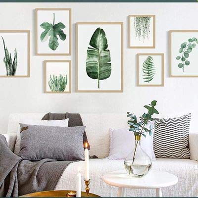 Nicole Knupfer 3pcs Art Vintage Poster Print Botanical Green Plantas Hojas Pop Ilustración Decoración de la pared (A,30x40cm)