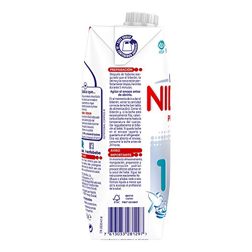 Nidina - 1 Leche para lactantes - 4 Paquetes de 500 ml