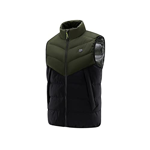 Nienyu Chaleco Térmico Eléctrico Inteligente USB para Mujer, Ropa Abrigada de Invierno, Chaquetas Calefactoras Ligeras Lavables, Recargables, para Caza, Esquí, Patinaje,Verde,XL