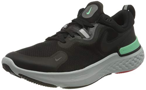 Nike React Miler, Running Shoe Hombre, Black/Black-Iron Grey-Green Glow-Chile Red-Photon Dust, 41 EU