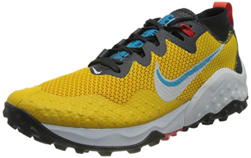 Nike Wildhorse 7, Zapatillas para Correr Hombre, Multicolor Dk Sulfur Pure Platinum Off Noir Laser Blue Chile Red, 45 EU