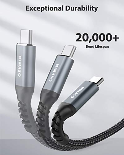 NIMASO Huawei Cable USB C 5A[2 Pack/2M+2M],Cable USB Tipo C Carga Rápida y Sincronización para Huawei P40,P40 Pro,P40 Pro+,P40 Lite,P30 Pro,P30,P20 Lite,P20,Mate 20 Pro,Mate30,Mate20 RS,nova5 Pro