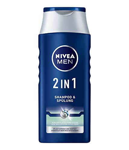 NIVEA Men - Champú y acondicionador 2 en 1 (250 ml), champú eficaz con aloe vera, champú hidratante con sistema de potencia activa