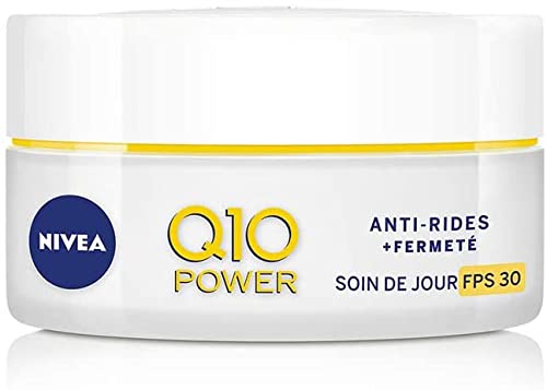 Nivea Q10 Energy Crema de Noche Antiarrugas, 50ml + Power Antiarrugas Cuidado de Día Triple Defensa FP30 (1 x 50 ml), crema hidratante antiarrugas, crema facial con protector solar 30, crema de día