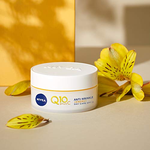 NIVEA Q10 Energy Healthy Glow Face Day Cream (50 ml), crema de día energizante, crema facial para mujeres, crema hidratante, crema facial con Q10, vitamina C y vitamina E