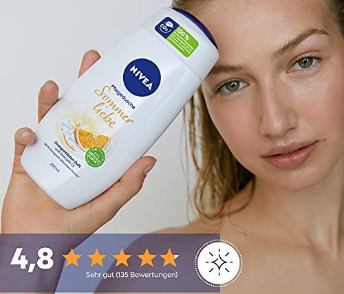 Nivea Sommerliebe Crema de ducha suave con aceite de aguacate, refrescante aroma de flor de naranja afrutado y suave espuma, 250 ml