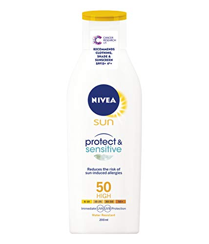 Nivea sun - Protect and sensitive, loción solar con, factor de protección solar 50 - 200 ml
