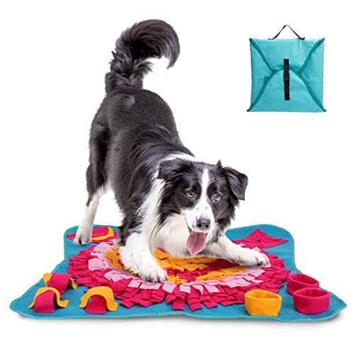 Nobleza - Alfombra Olfativa Juego de Inteligencia para Perros – Juguete Interactivos Snuffle Mat para Perros - Estera de Alimentación Lenta Portátil para Entrenamiento de Forrajeo, 70 * 70cm