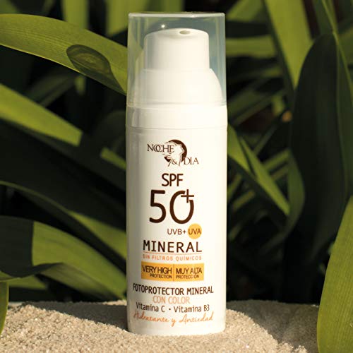 Noche y Día Fotoprotector Solar Mineral SPF 50+ con Color, 50 Mililitros