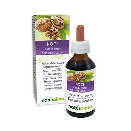 Nogal (Juglans regia) cáscaras de los frutos o pericarpio (cáscaras de nuez) y hojas Tintura Madre sin alcohol Naturalma | Extracto líquido gotas 100 ml | Complemento alimenticio | Vegano