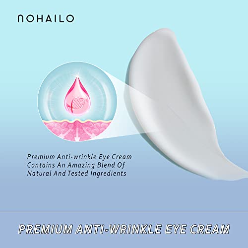 Nohailo Crema de Contorno de Ojos | Hidrata y Repara las Ojeras - Crema Antiarrugas con Vitamina E, Aceite de Coco Natural y Semillas de Kiwi | Crema Antienvejecimiento | 15ml