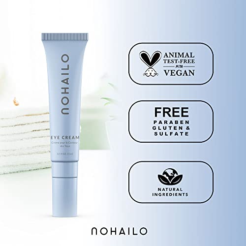 Nohailo Crema de Contorno de Ojos | Hidrata y Repara las Ojeras - Crema Antiarrugas con Vitamina E, Aceite de Coco Natural y Semillas de Kiwi | Crema Antienvejecimiento | 15ml