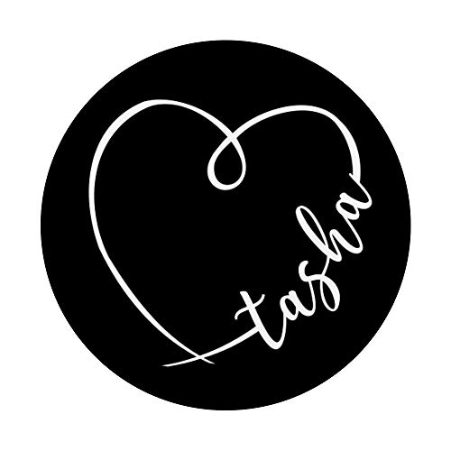 Nombre de la marca Tasha con diseño de corazón sencillo PopSockets PopGrip Intercambiable