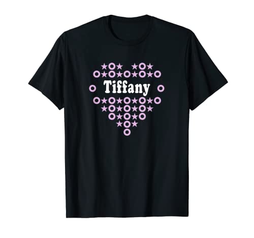 Nombre de Tiffany para niñas y mujeres, abrazos de corazón, estrellas para besos Camiseta