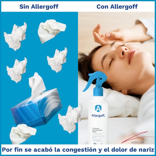 Novokill Allergoff Spray antiácaros - Spray Anti Ácaros para colchones, Camas y Textiles - Producto Anti-Ácaros - para alérgicos - contra Alergia Gatos y Perros - para Eliminar alérgenos