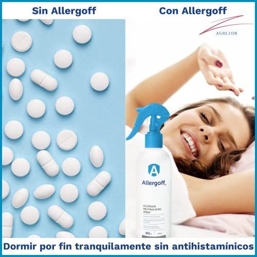 Novokill Allergoff Spray antiácaros - Spray Anti Ácaros para colchones, Camas y Textiles - Producto Anti-Ácaros - para alérgicos - contra Alergia Gatos y Perros - para Eliminar alérgenos