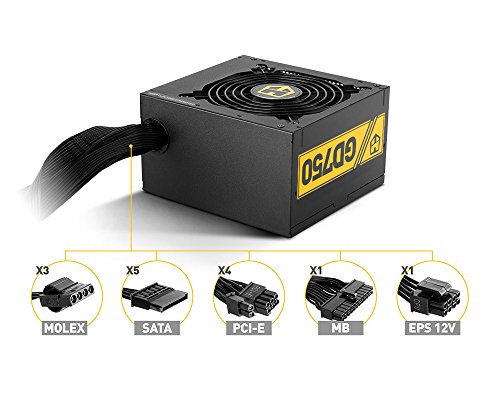 Nox Hummer GD 750W 80 Plus Gold - NXHUMMER750GD - Fuente de Alimentación (750 W), Color Negro