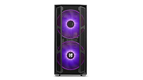 Nox Hummer Nova -NXHUMMERNOVA- Semitorre ARGB ATX-Micro ATX-ITX, 2 ventiladores ARGB 200mm preinstalados, cristal templado, espacio para hasta 8 ventiladores, USB 3.0, color negro