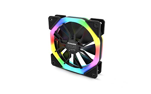 NOX XTREME PRODUCTS Hummer S-FAN -NXHUMMERSFAN- Ventilador PC 120 mm, doble anillo LED ARGB Rainbow, pads de goma antivibración, gran flujo de aire, 3 pines, color negro