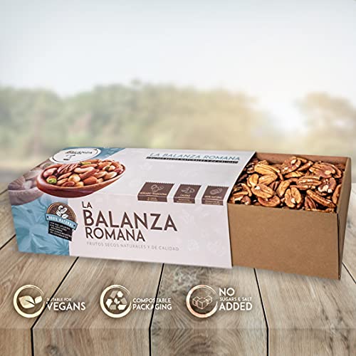 Nuez Pecana Premium Malagueña La Balanza Romana - Envase Sostenible de Cartón - 100% Natural - 1 caja de 800 gr de Nuez Pecana