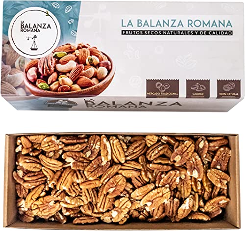 Nuez Pecana Premium Malagueña La Balanza Romana - Envase Sostenible de Cartón - 100% Natural - 1 caja de 800 gr de Nuez Pecana