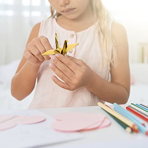 NUOBESTY 100 unidades de papel de origami dorado brillante hecho a mano, papel metálico para manualidades, álbum de recortes, papel de fondo cuadrado para niños, manualidades