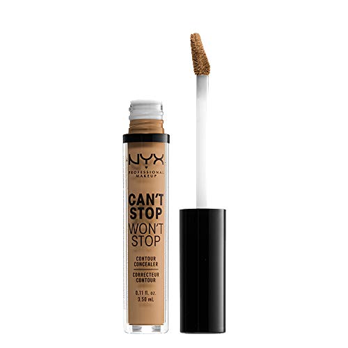 NYX Professional Makeup Corrector no Comedogênico, Waterproof y de Larga Duración Can't Stop Won't Stop 24H Tono 13 Golden para Pieles Oscuras, Pack de 1