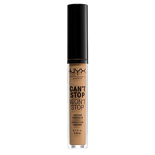 NYX Professional Makeup Corrector no Comedogênico, Waterproof y de Larga Duración Can't Stop Won't Stop 24H Tono 13 Golden para Pieles Oscuras, Pack de 1