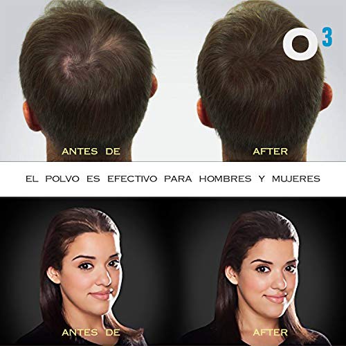 O³ Fibras Capilares Castaño Oscuro - Keratin Fibers Castaño Oscuro 100% Natural para Disimular Calvicie y Aumentar el volumen. Maquillaje Capilar por hombres y mujeres - 27,5 Gramos Neto