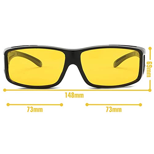 O3 - Gafas de conducción amarillas – Adaptable a los diferentes tipos de montura – conducción nocturna – Visión aclarada