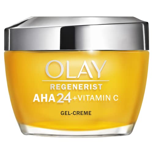 Olay Gel Crema De Día Vitamina C + AHA24, Con Vitamina C, AHA Y Niacinamida Para Un Tono De Piel Radiante Y Uniforme, 50 ml