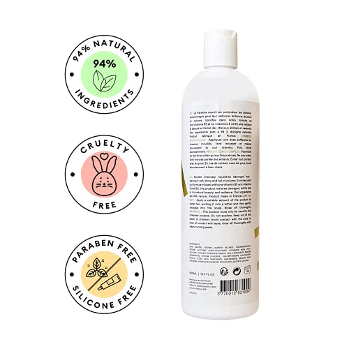 OMA & ME CHAMPU KERATINA - Tratamiento Keratina Cabello para el Pelo Seco y Dañado: Hidrata, Nutre y Repara - Champu natural con un 94% de Ingredientes Naturales - Champú (500ml)