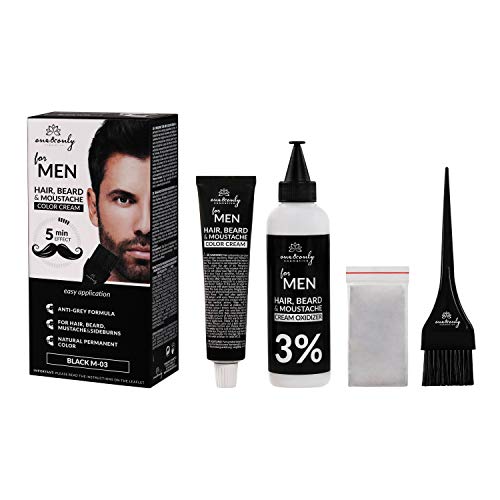 One&Only for Men - Crema de color para caballero, beard & sideburns, fórmula antigris, 5 minutos, sin amonias, sin parabenos, sin PPD, 60g, (BLACK)