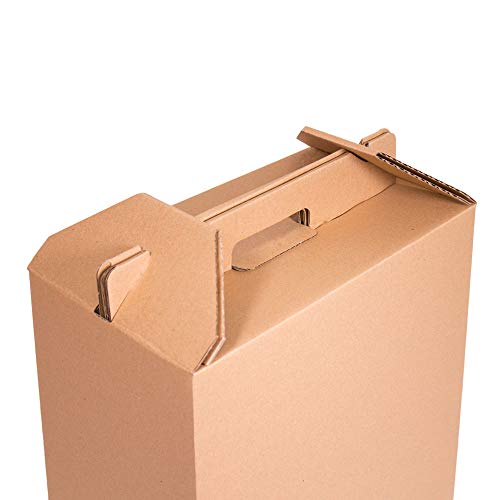 ONLY BOXES, Caja para Vino, Estuche de 6 Botellas de Vino, Caja para Lote de Navidad, Color marrón, 4 Unidades