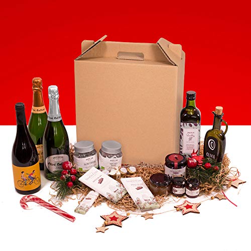 ONLY BOXES, Caja para Vino, Estuche de 6 Botellas de Vino, Caja para Lote de Navidad, Color marrón, 4 Unidades