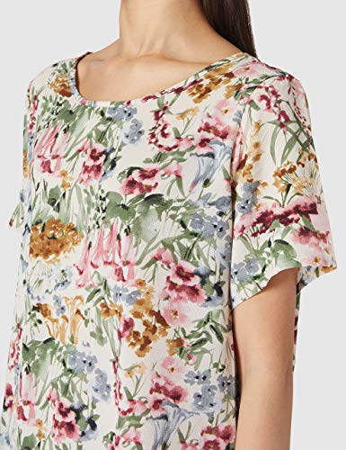 ONLY CARMAKOMA CARVICA SS AOP Top Noos Camiseta, Cloud Dancer/AOP:Blurry Flower, 52 para Mujer