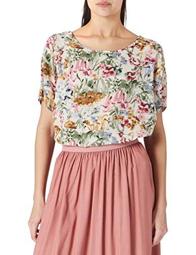 ONLY CARMAKOMA CARVICA SS AOP Top Noos Camiseta, Cloud Dancer/AOP:Blurry Flower, 52 para Mujer