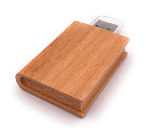 Onwomania Libro de Madera Biblia Memoria USB Stick en Caja de Regalo de ALU 8 GB USB 2.0