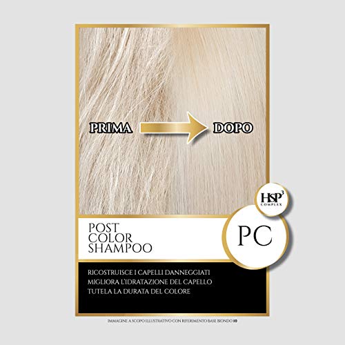 OP|BLONDE POST COLOR - Champú para cabello aclarado de 250 ml de producto profesional a base de ácido hialurónico, colágeno, sin amoniaco, reaviva el color, hidrata y protege