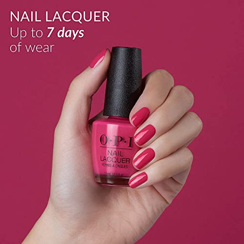 OPI Nail Laquer- Esmalte de uñas rojo de larga duración - Con cepillo extra ancho ProWide + OPI Capa Base, Capa Superior Y Fortalecedor De Uñas (Fórmula Libre De Formaldehído) - 15 ml.