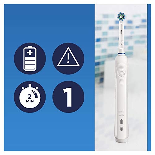 Oral-B Pro 1750 - Cepillo eléctrico eléctrico recargable con 1 mango sensor de presión, 1 cepillo y 1 funda de viaje, elimina hasta 100% de placa dental, idea regalo