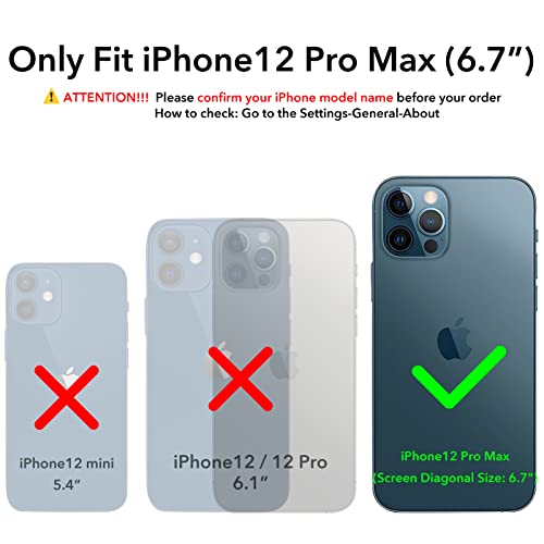 ORNARTO Funda Silicone Case Compatible con iPhone 12 Pro MAX, Protección de Cuerpo Completo,Carcasa de Silicona Líquida Suave Antichoque Case para iPhone 12 Pro MAX (2020) 6,7 Pulgadas Verde Chipre