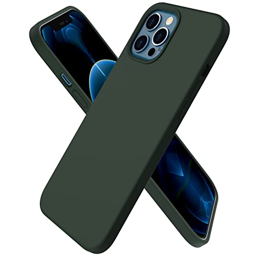 ORNARTO Funda Silicone Case Compatible con iPhone 12 Pro MAX, Protección de Cuerpo Completo,Carcasa de Silicona Líquida Suave Antichoque Case para iPhone 12 Pro MAX (2020) 6,7 Pulgadas Verde Chipre