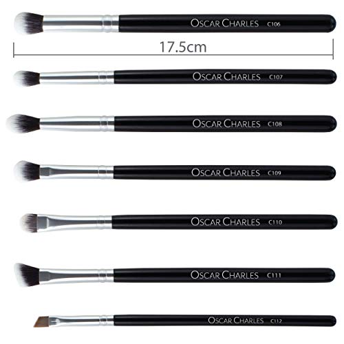 Oscar Charles Juego de brochas de maquillaje profesional Luxe [12 piezas] [plata]