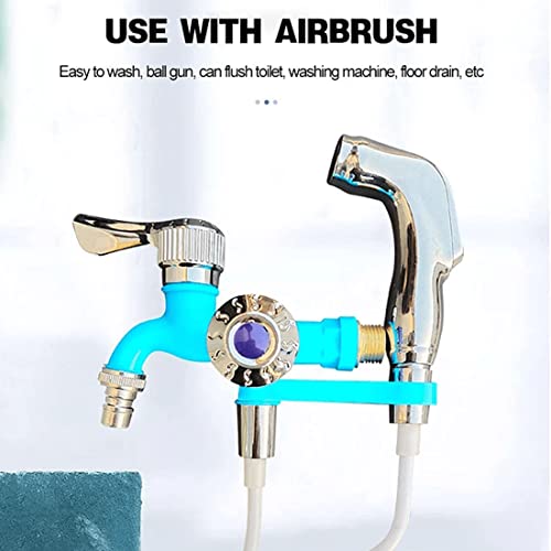 Outdoor Antifreeze Dual Control Faucet,1/2'' Inch Double Water Tap,Sink Valve Diverter Faucet Splitter, Double Outlet Garden Tap,for Washing Machine, Mop Pool, Water Heater (White)