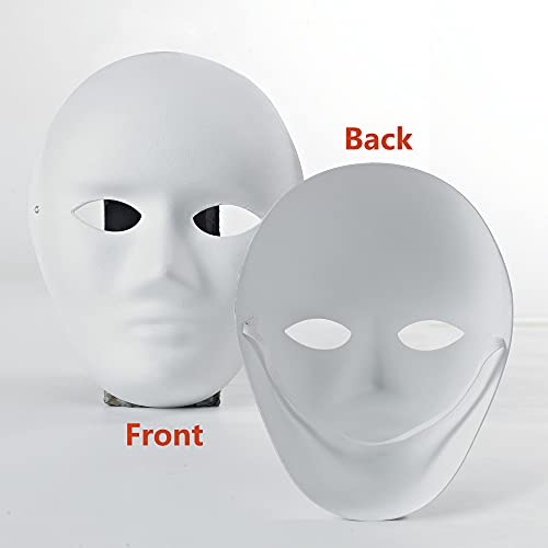 OVISEEN 10 Piezas Máscaras de Papel Blanco para Pintar Carnaval, áscara de Pulpa en Blanco para Cosplay, Fiesta de Halloween (9,45 x 7,28 pulgadas)