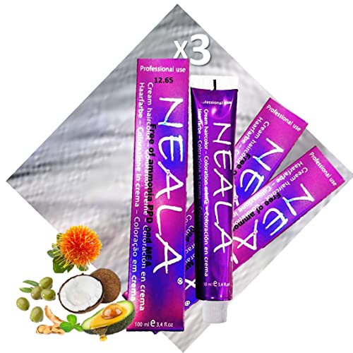 Pack 3 Matizador Profesional SIN AMONIACO y libre de PPD y MEA - 12.65 - Matizador de color especial para mechas PLATA - NEALA 3x100ml.